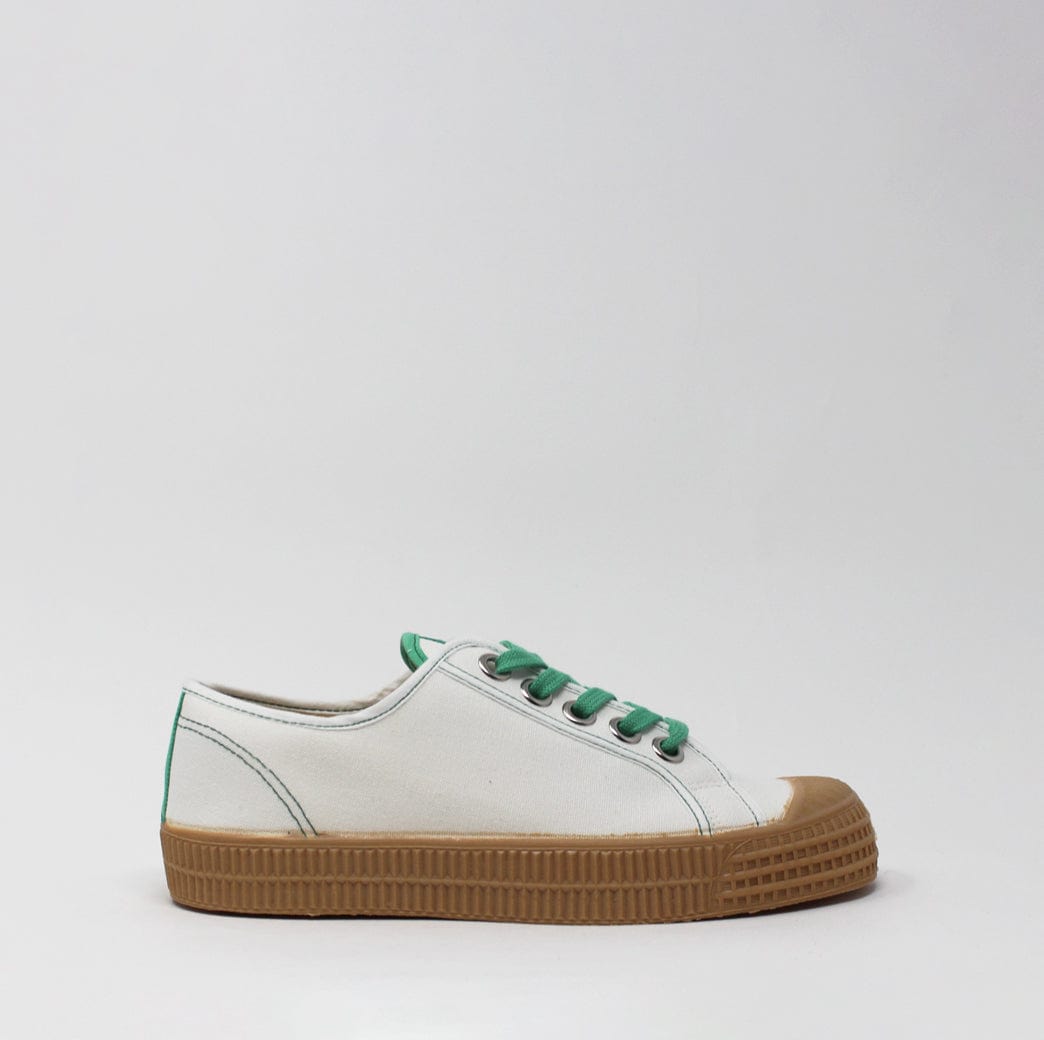 Novesta Star Master Contrast Stitch White/Green/Transparent TRAINERS  - ZIGZAG Footwear