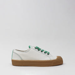 Novesta Star Master Contrast Stitch White/Green/Transparent TRAINERS  - ZIGZAG Footwear