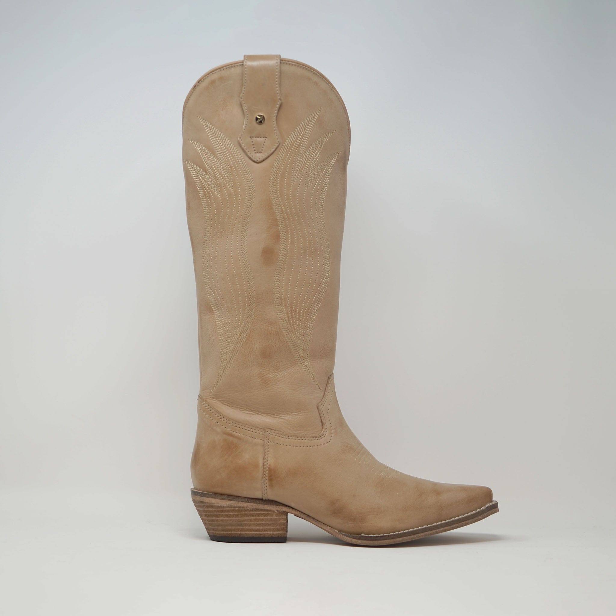 Ravel Dolly Camel Leather Mid Calf Cowboy Boots BOOTS  - ZIGZAG Footwear