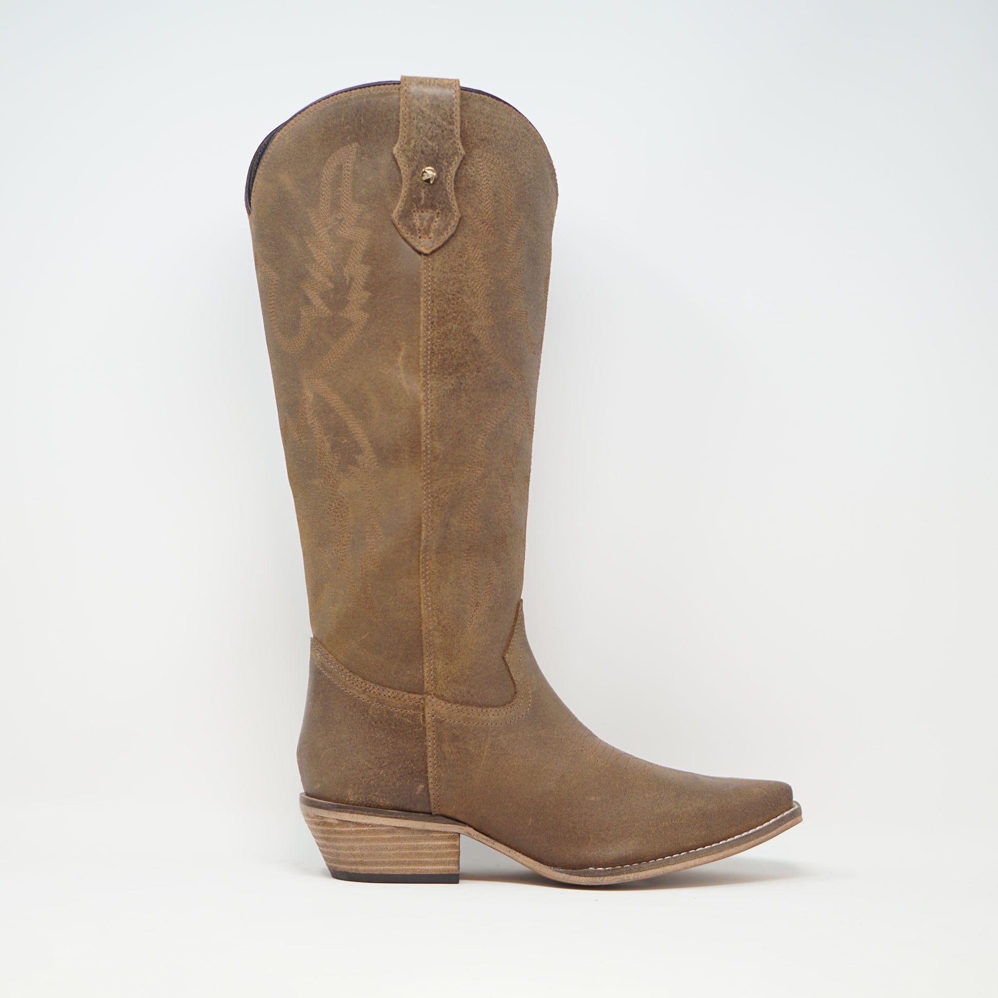 Ravel Dolly Cognac Leather Mid Calf Cowboy Boots BOOTS  - ZIGZAG Footwear