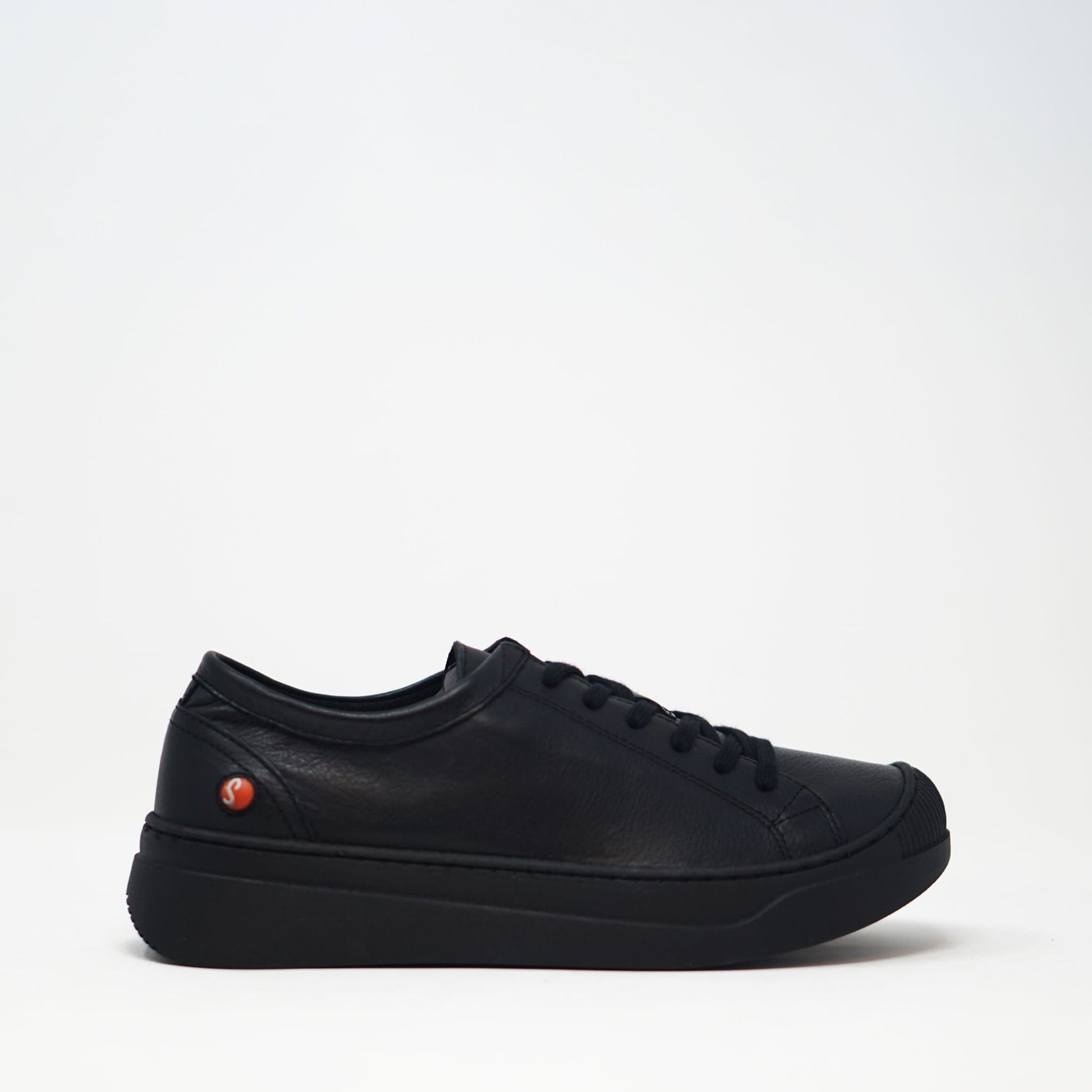 Softinos Apur Smooth Black TRAINERS  - ZIGZAG Footwear