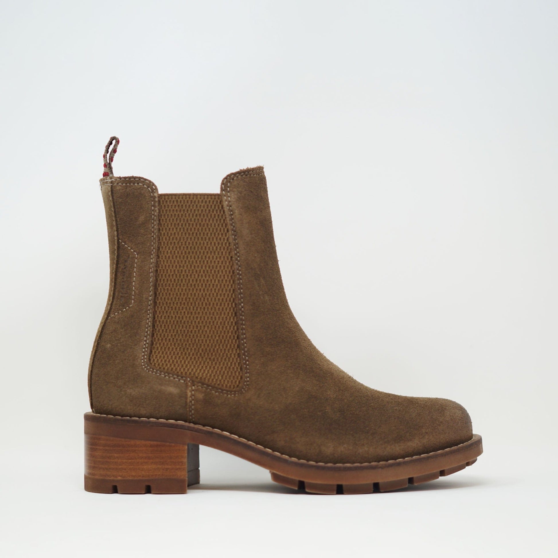 Tamaris Block Heel Leather Chelsea Boot Tobacco BOOTS  - ZIGZAG Footwear