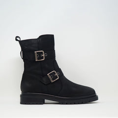Tamaris Leather Buckle Boot Black BOOTS  - ZIGZAG Footwear
