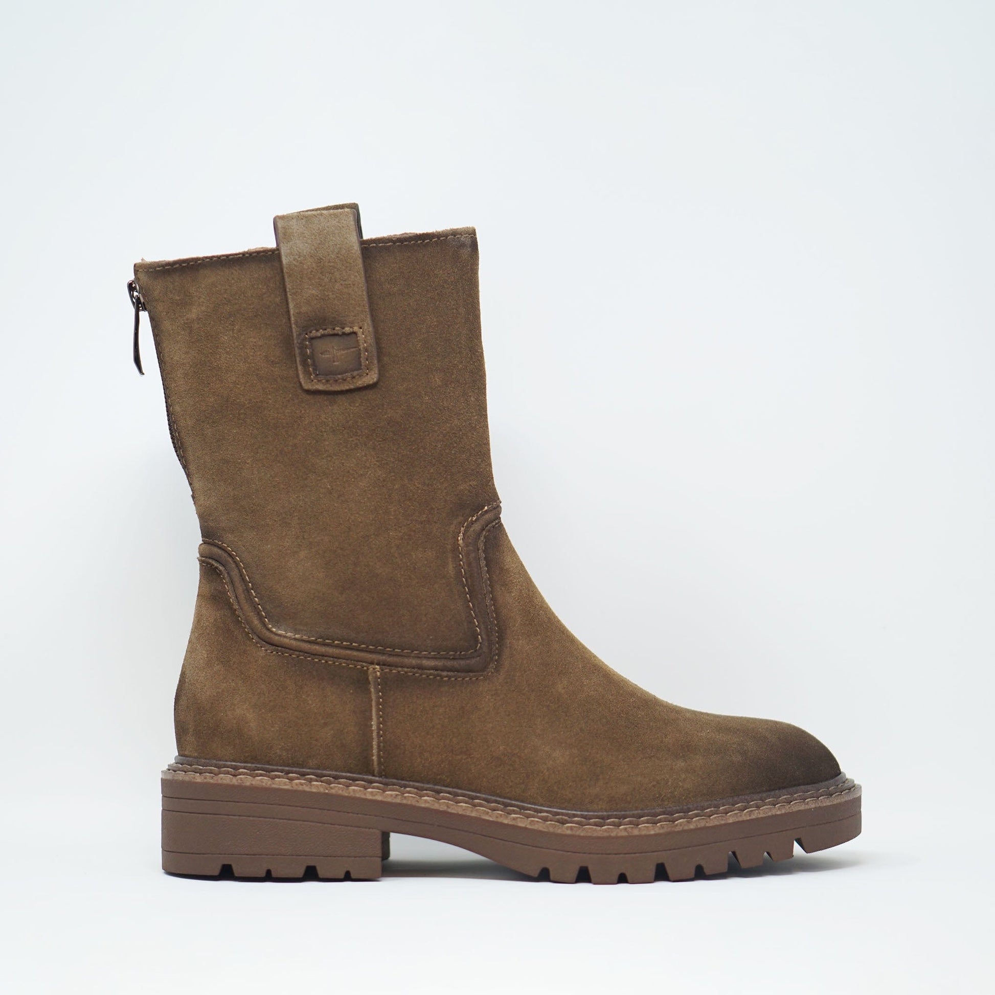 Tamaris Leather Mid Calf Boot Camel BOOTS  - ZIGZAG Footwear