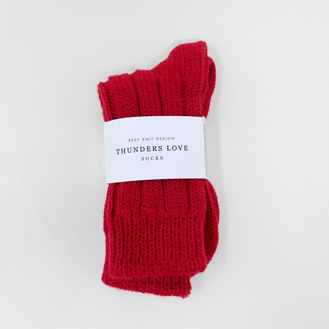 Thunders Love Wool Collection Shetland Red Socks Socks  - ZIGZAG Footwear