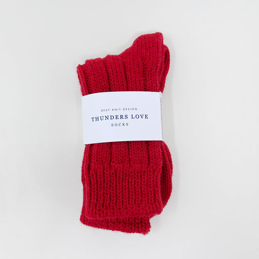 Thunders Love Wool Collection Shetland Red Socks Socks  - ZIGZAG Footwear