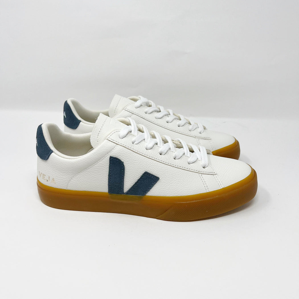 Veja Campo Chromefree Leather White Natural California Gum TRAINERS  - ZIGZAG Footwear