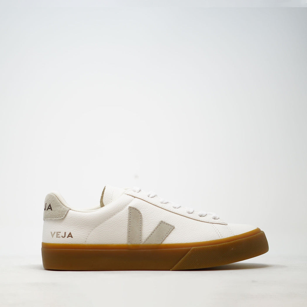 Veja Campo Mens Chromefree Leather White Natural Natural Gum TRAINERS  - ZIGZAG Footwear