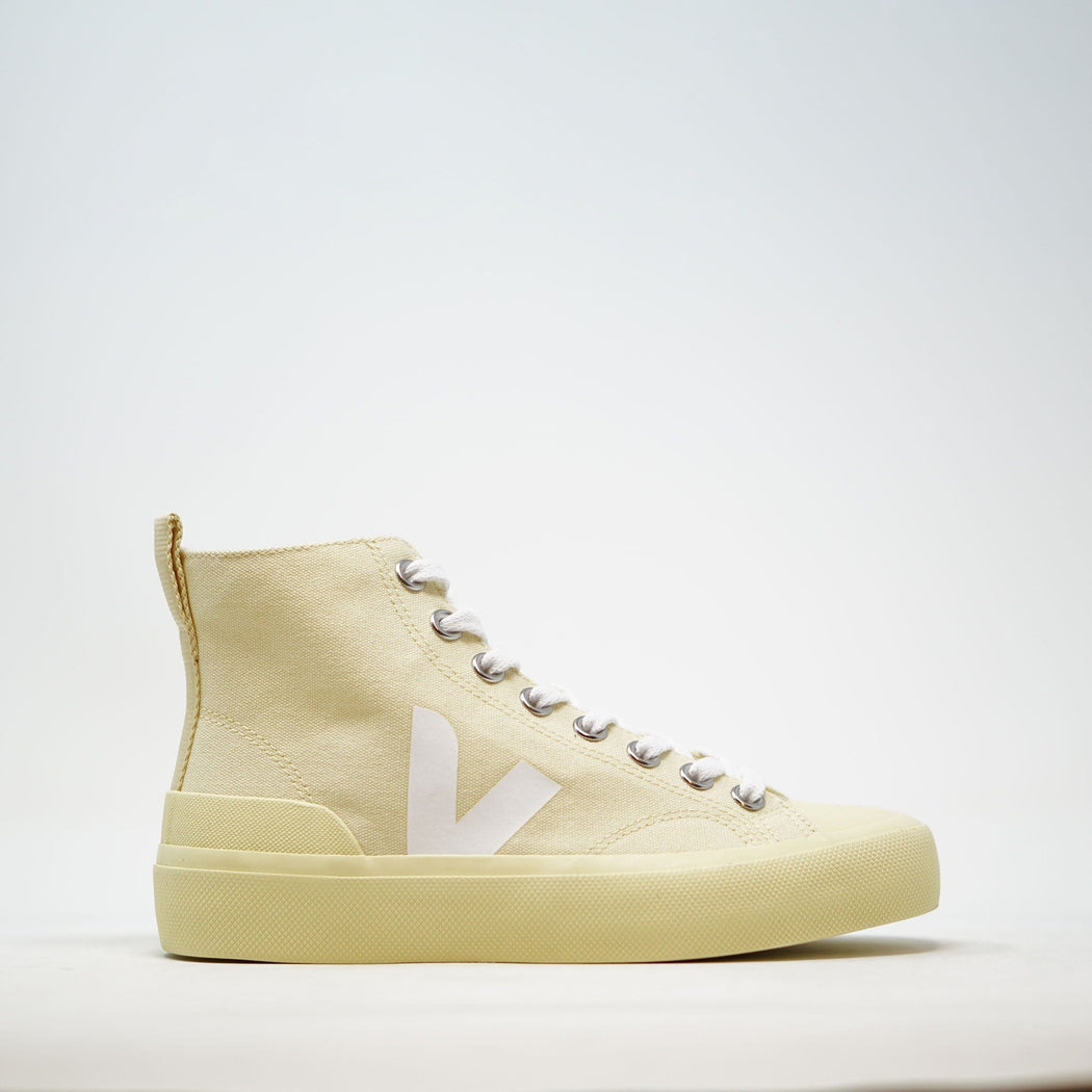 Veja Wata II Canvas High Top White Butter TRAINERS  - ZIGZAG Footwear