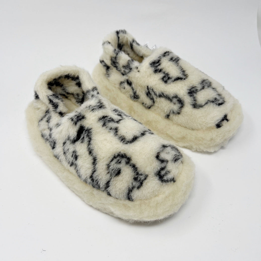 Yoko Wool Siberian Sheep Print SLIPPERS  - ZIGZAG Footwear