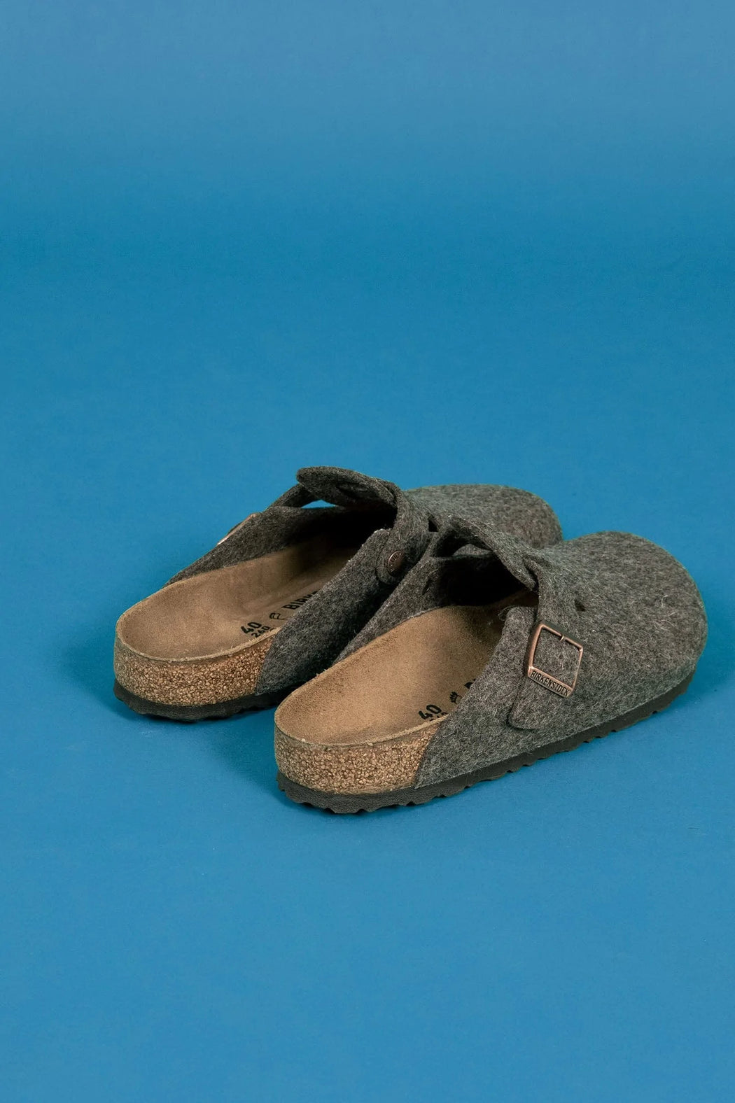 Birkenstock Boston Felt Clogs - Anthracite SLIPPERS  - ZIGZAG Footwear