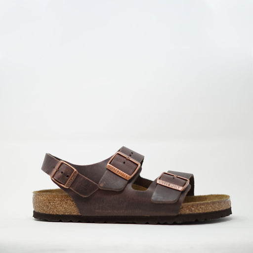 Birkenstock Milano Regular Footbed Oiled Leather Habana SANDALS  - ZIGZAG Footwear