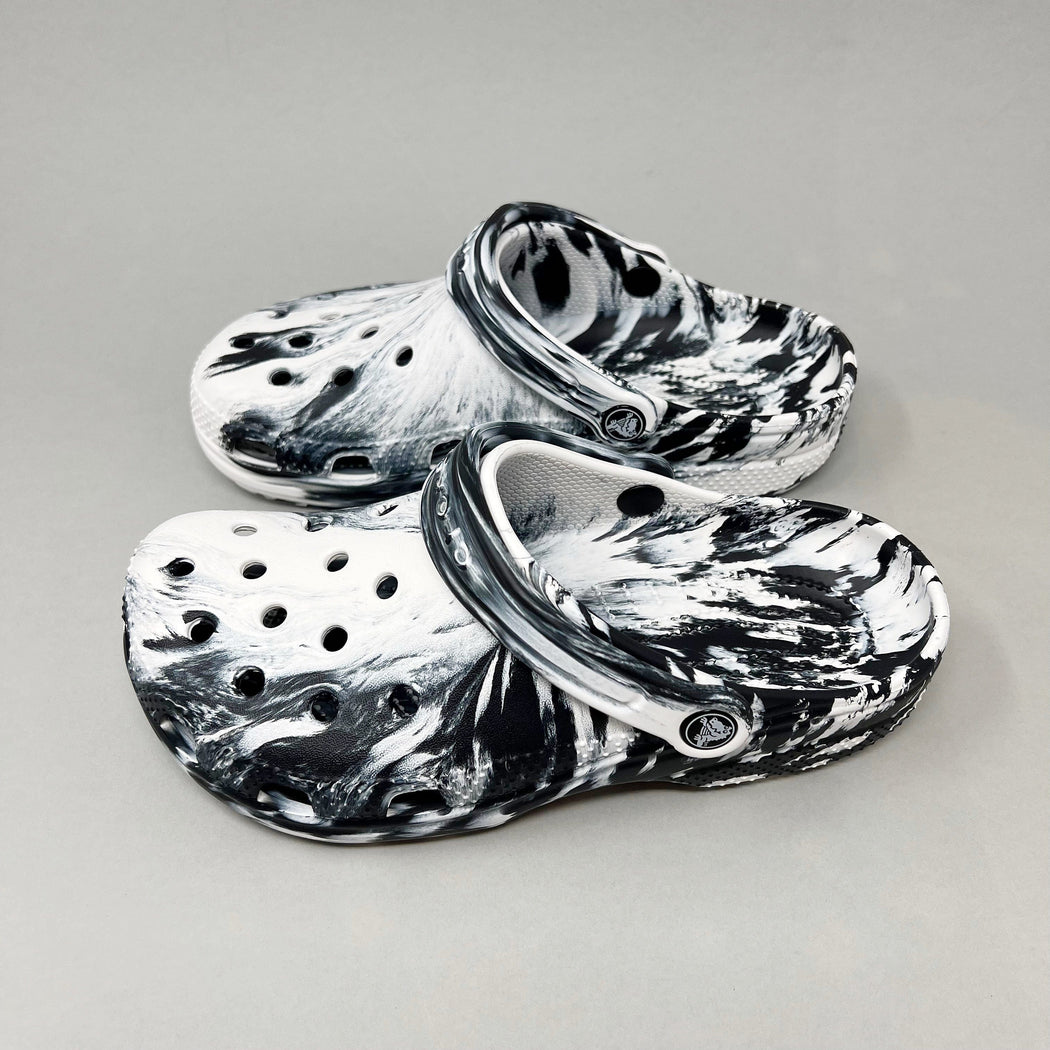 Crocs Classic Marbled Clog White Multi SANDALS  - ZIGZAG Footwear