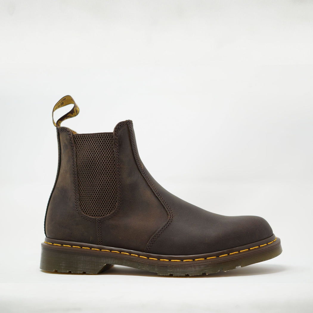 Dr Martens 2976 Crazy Horse Leather Chelsea Boots - Dark Brown BOOTS  - ZIGZAG Footwear