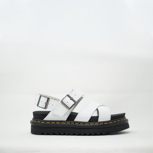 Dr Martens Voss-II Leather Strap Sandals White SANDALS  - ZIGZAG Footwear