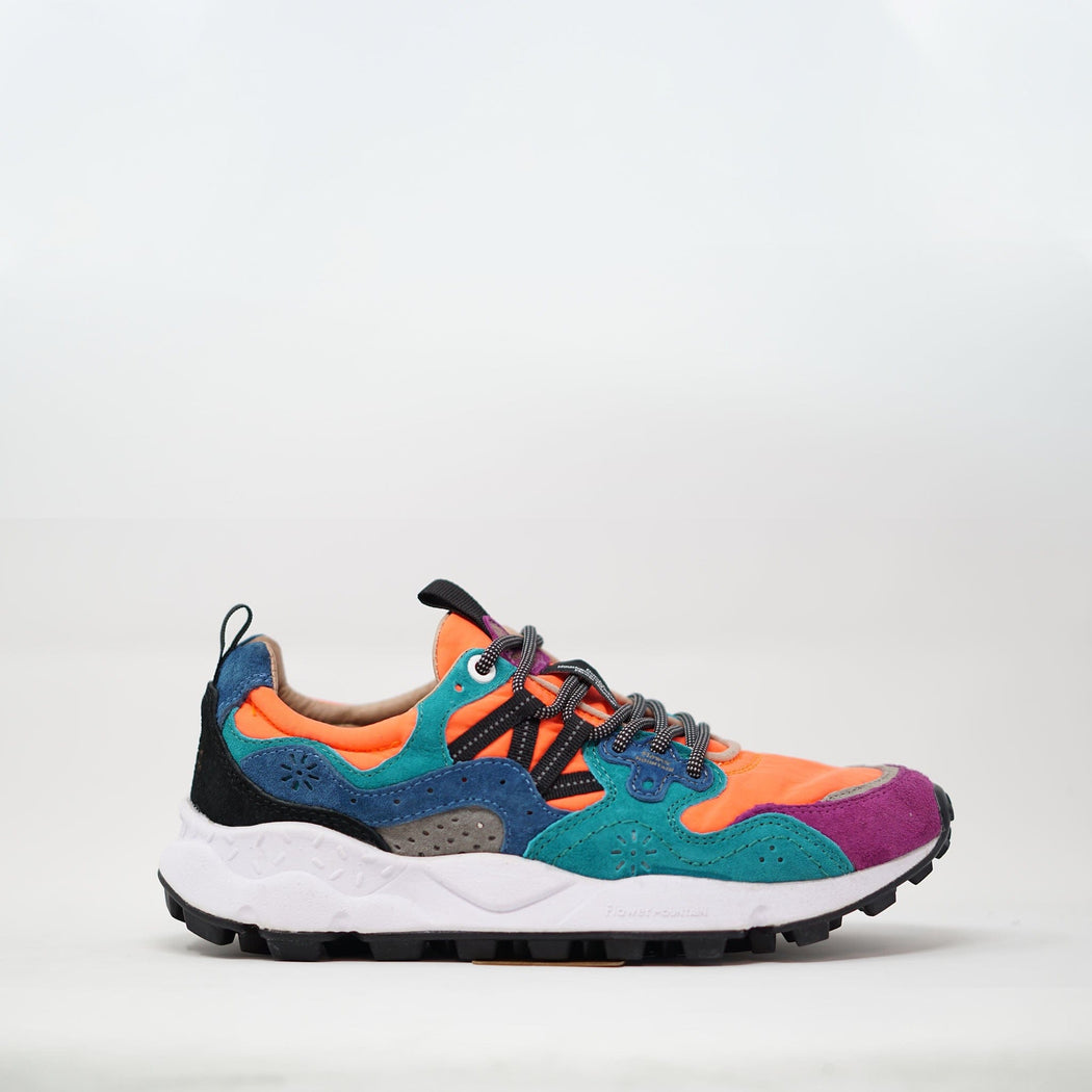 Flower Mountain U Yamano 3 Suede / Nylon Orange Violet TRAINERS  - ZIGZAG Footwear