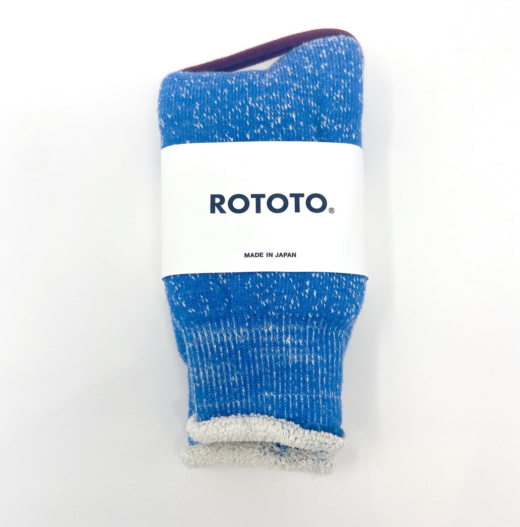 RoToTo Double Face Crew Socks Blue Socks  - ZIGZAG Footwear