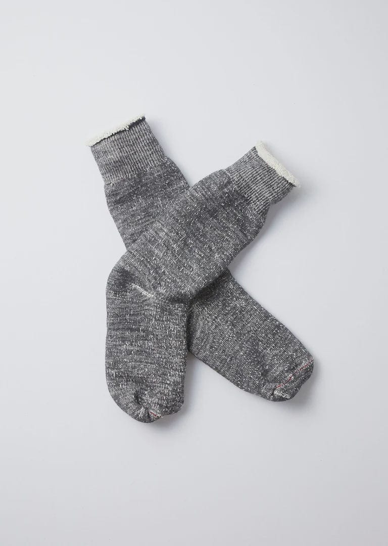RoToTo Double Face Crew Socks Charcoal Socks  - ZIGZAG Footwear