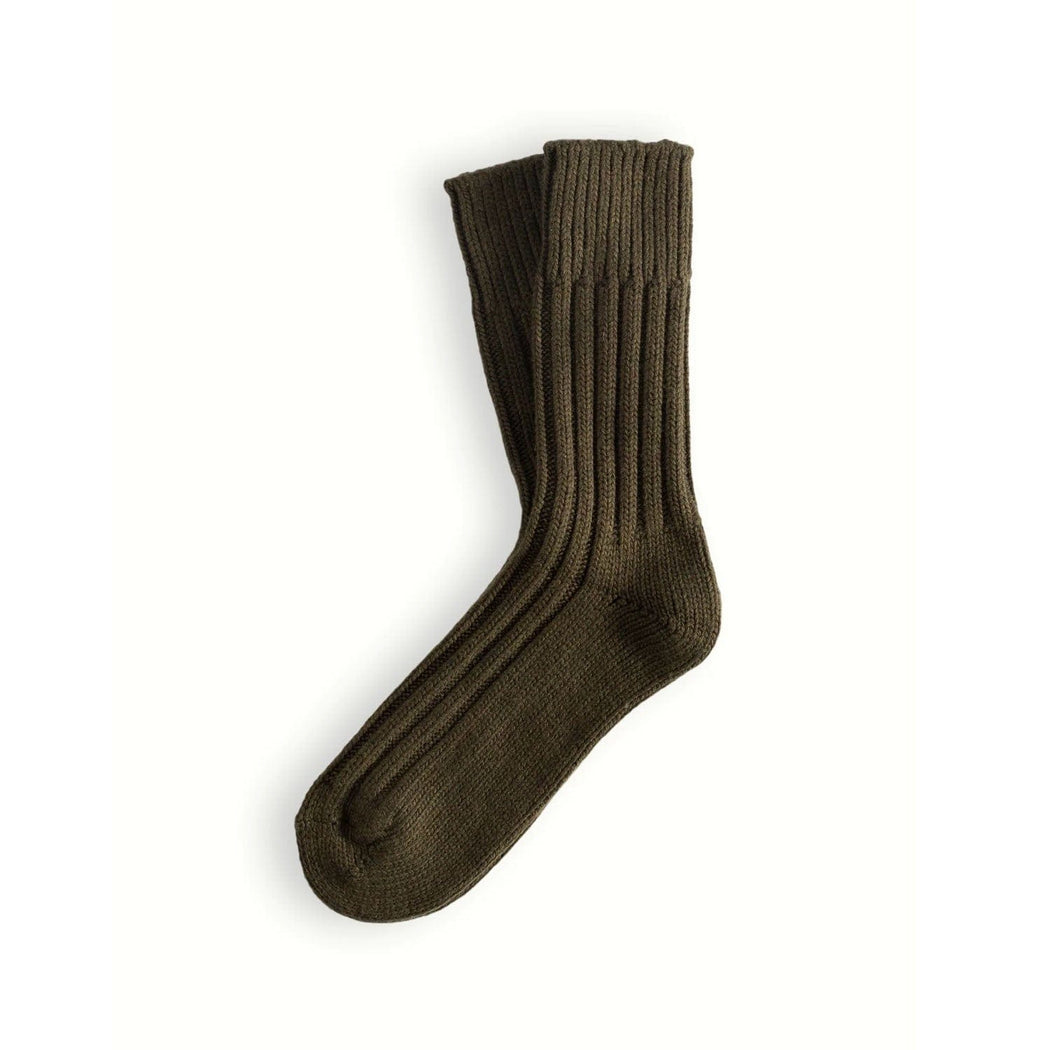 Thunders Love Wool Collection Solid Olive Green Socks Socks  - ZIGZAG Footwear