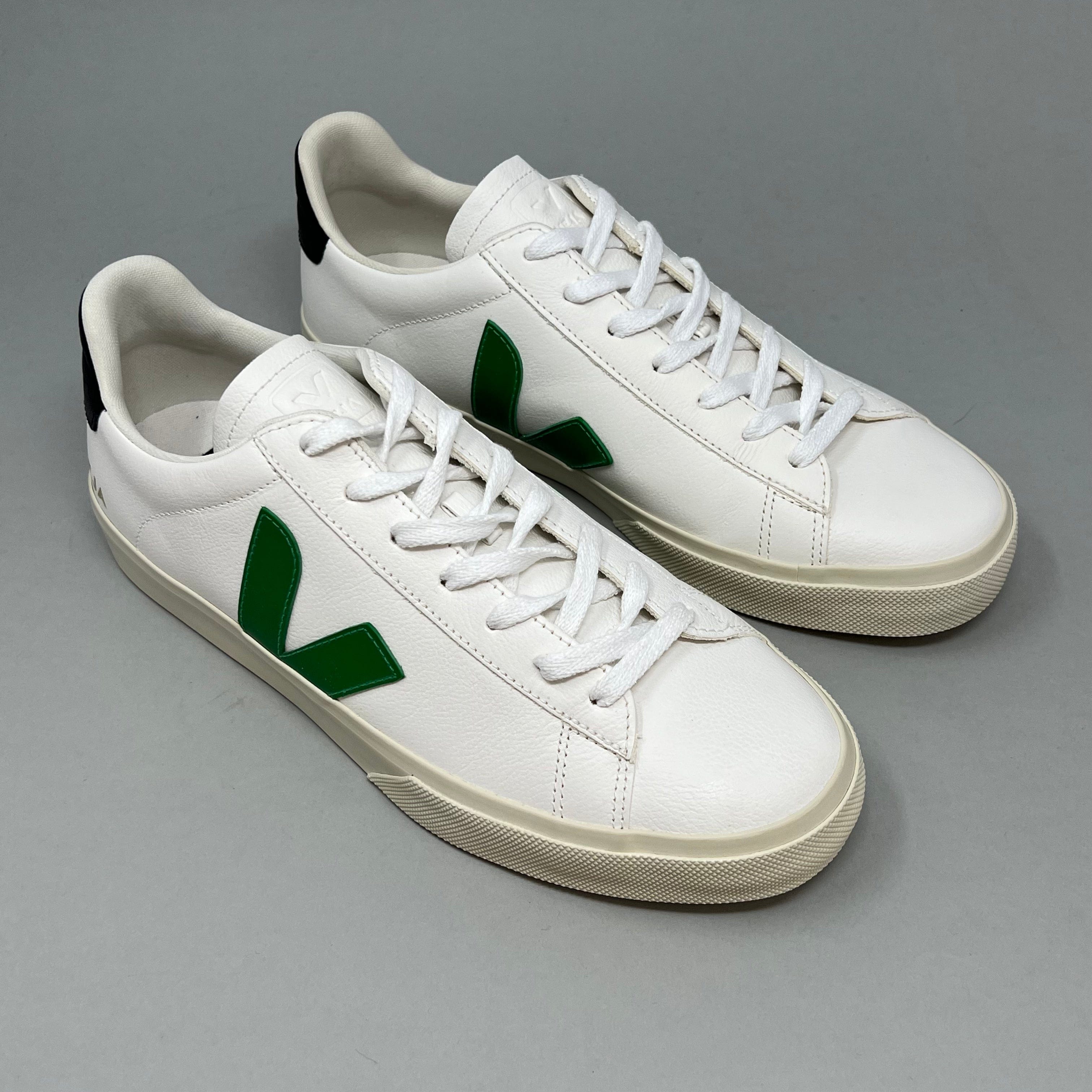Veja Campo Mens Extra White Emeraude Black TRAINERS  - ZIGZAG Footwear